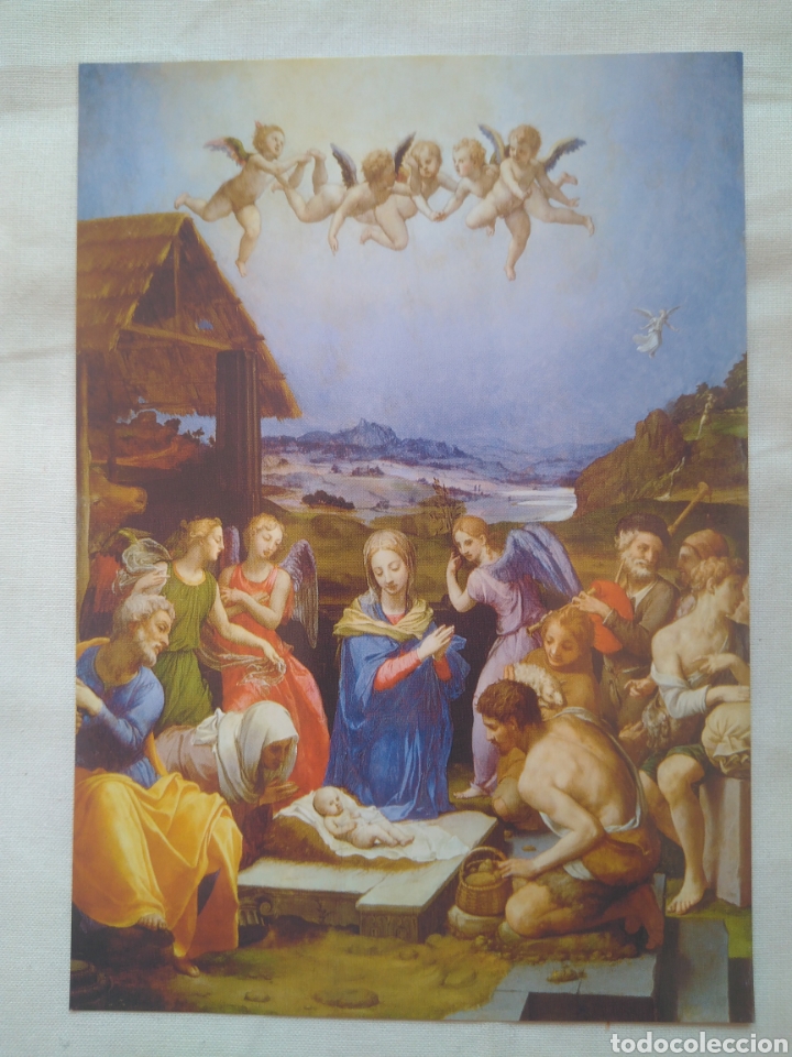 Postais: TARJETA POSTAL NAVIDAD ADORACI&Oacute;N de BRONZINO, CON ORACI&Oacute;N BENDICI&Oacute;N DELA MESA
