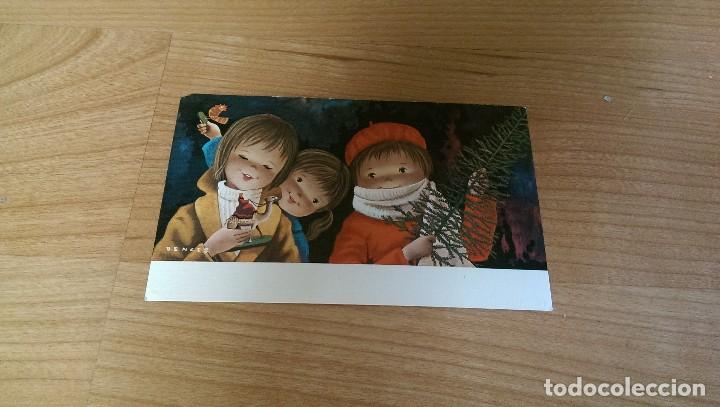 Cartes Postales: ANTIGUA POSTAL NAVIDE&Ntilde;A &laquo;NI&Ntilde;OS CON RAMA Y FIGURITA REY MAGO&raquo; SERIE 157/26-C