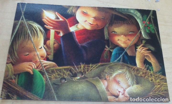 Postales: POSTAL NAVIDAD ILUSTRADA POR FERR&Aacute;NDIZ FALTA PARTE TRASERA A&Ntilde;O 1971 ESCRITA 14X10 CM.
