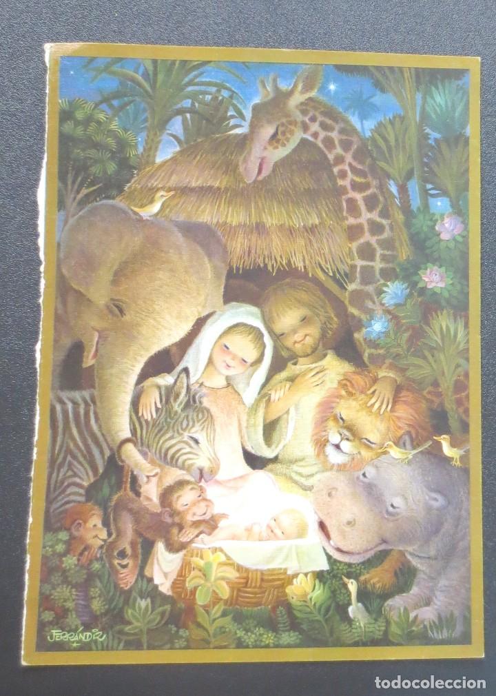 Postales: POSTAL NAVIDAD ILUSTRADA POR FERR&Aacute;NDIZ FALTA PARTE TRASERA 24X17 CM.