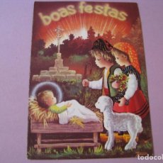 Postales: POSTAL DIPTICA DE NAVIDAD. ILUSTR. JOAN. BOAS FESTAS. ED. JBR. 1118. ESCRITA. 1980. 15,2X10,8 CM.