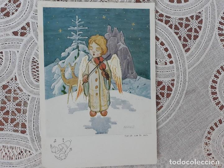 Postales: Postal Navidad 1963 pintado con la boca - Foto 1