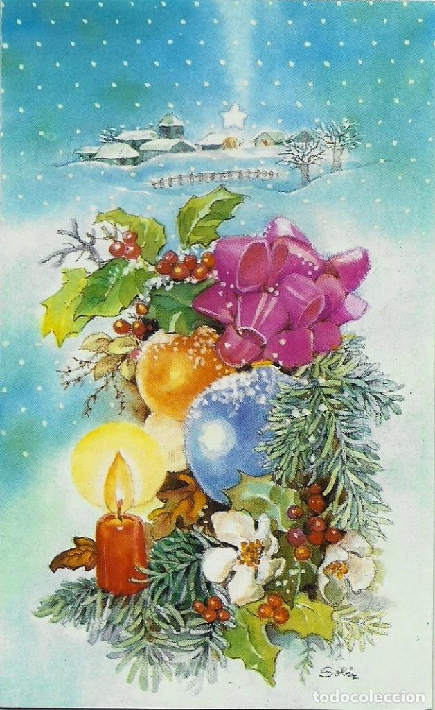 Cartes Postales: 0736Y - PRECIOSA ALEGORIA NAVIDE&Ntilde;A -SERIE 6099.11 - DIPTICA  13,5X8,3 CM  ILUSTRA SOL&Aacute;