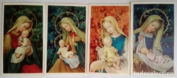 Cartes Postales: 0724Y - LA VIRGEN Y EL NI&Ntilde;O - SERIE DE 4 POSTALES ANCLA (LT) DIPTICAS SERIE 220