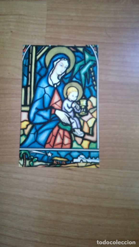 Postais: ANTIGUA POSTAL NAVIDE&Ntilde;A &laquo;VIDRIERA CON VIRGEN Y NI&Ntilde;O&raquo; 1983