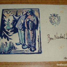 Postales: FELICITACION ORIGINAL GRABADO CORAL VOX MONTIS 1949. Lote 140458314