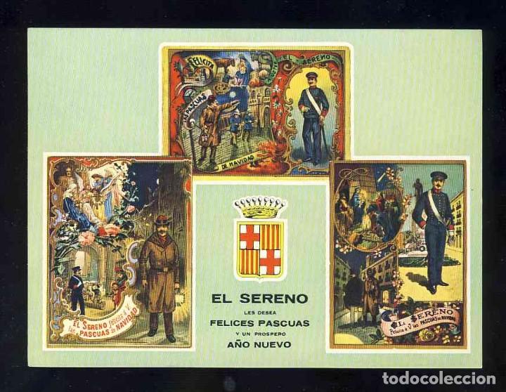 Postkarten: Felicitacion navide&ntilde;a de Oficios:: EL SERENO. Reproduccion del 1948