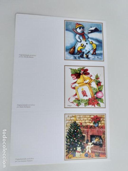 Postales: Tira con 3 peque&ntilde;as felicitaciones para regalos de Navidad.