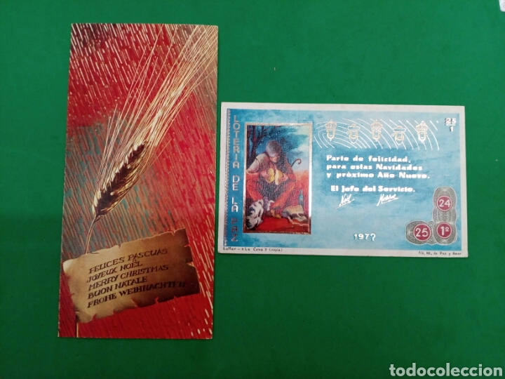 Postais: 2 felicitaciones de Navidad de Fitosanitarios Bayer a&ntilde;os 1970