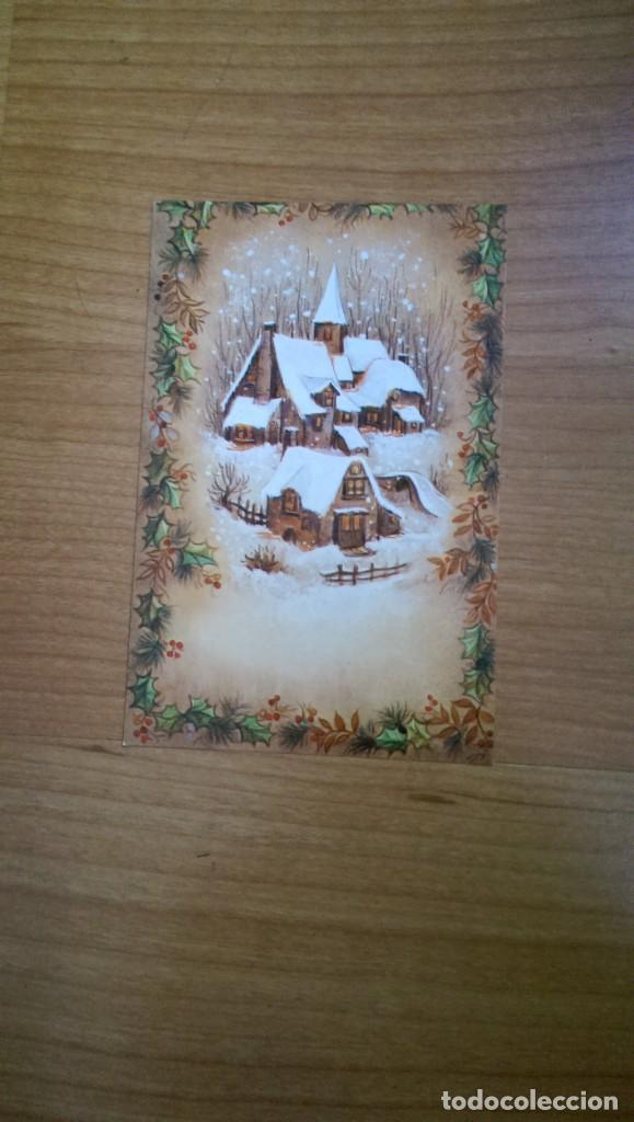 Cartes Postales: ANTIGUA POSTAL NAVIDE&Ntilde;A &laquo;CASITAS NEVADAS RODEADAS DE ACEBO&raquo;