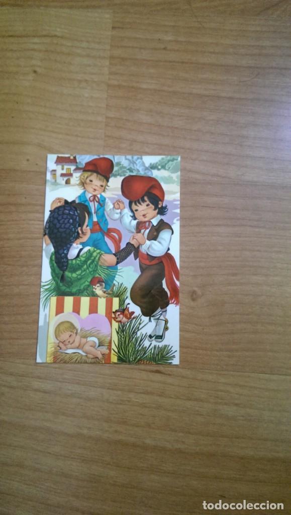 Postales: ANTIGUA POSTAL NAVIDE&Ntilde;A &laquo;NI&Ntilde;OS T&Iacute;PICOS BAILANDO CON PAJARITOS Y NI&Ntilde;O JES&Uacute;S&raquo; 1982 SERIE 318-D