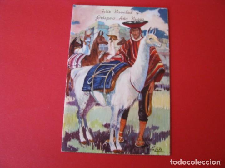 Postais: POSTAL DE NAVIDAD. ARTE DE ANTIGUO PERU. CULTURA NAZCA. IL. COLLADO. ED. C. Y Z. ESCRITA 1964.