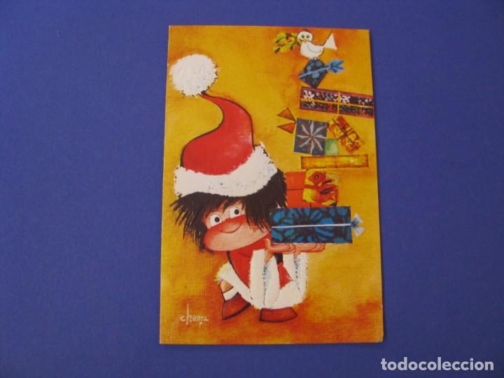 Postais: POSTAL DIPTICA DE IL. CHEMA ? ED. ORTIZ X178. CON RELIEVE. ESCRITA. 13X8,5 CM.