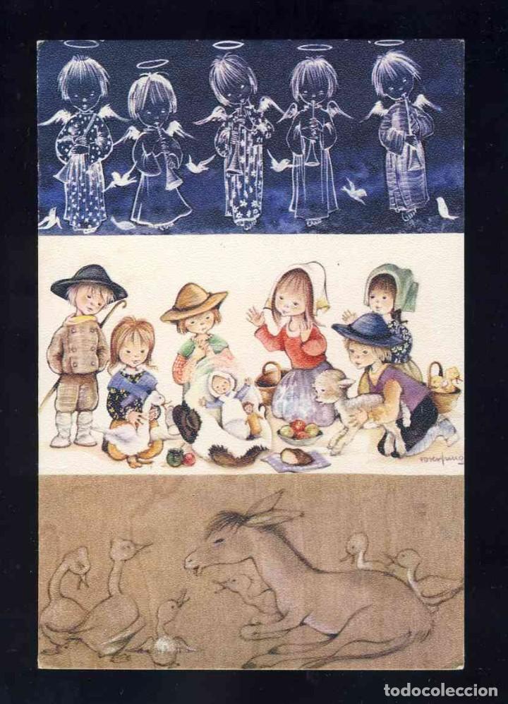 Postcards: Felicitacion nadide&ntilde;a ilustrada por Roser Puig. Doble hoja (8,5 x 13 cms)