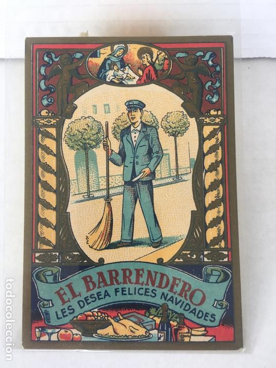 Postkarten: TARJETA FELICITACION EL BARRENDERO A&Ntilde;O 1958
