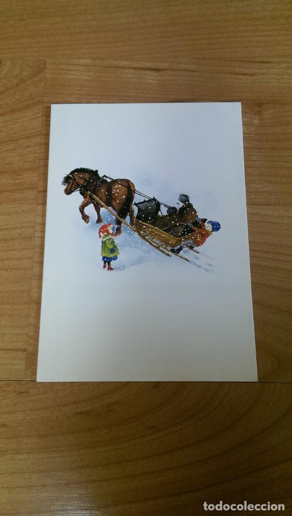 Postais: POSTAL NAVIDE&Ntilde;A UNICEF &laquo;CABALLO CON TRINEO&raquo;1989 (MANUSCRITA)