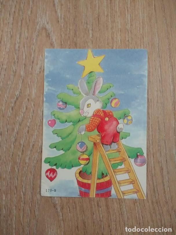 Postcards: ANTIGUA POSTAL NAVIDE&Ntilde;A &laquo;CONEJITO HACIENDO EL &Aacute;RBOL DE NAVIDAD&raquo; SERIE 178-B