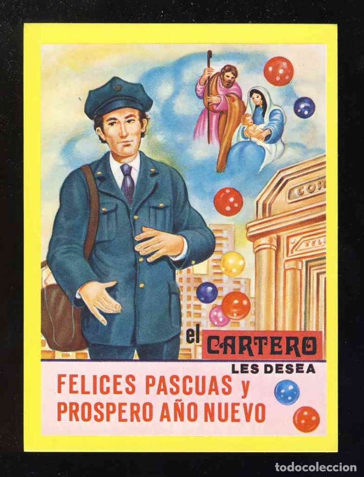 Postkarten: Felicitacion navide&ntilde;a de oficios: EL CARTERO