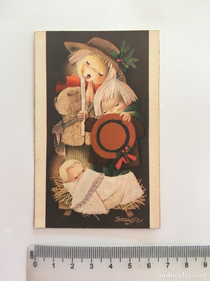 Cartoline: FELICITACI&Oacute;N NAVIDAD. ILUSTRACI&Oacute;N FERRANDIZ. SUB&Iacute;. H. 1965?.