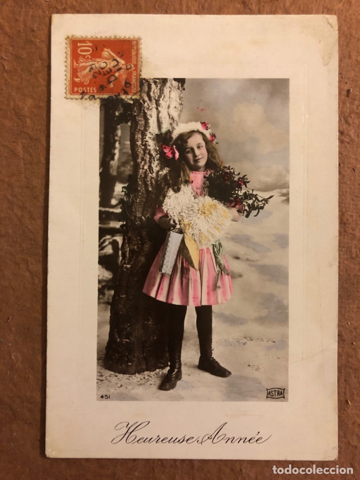 Postkarten: ANTIGUA TARJETA POSTAL NAVIDE&Ntilde;A COLOREADA. ASTRA N&deg; 51. CIRCULADA EN 1910. NI&Ntilde;A. 9 x 14 Cms.