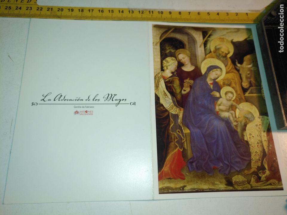 Postcards: antigua felicitacion navidad navide&ntilde;a - virgen belen ni&ntilde;o jesus adoracion de los reyes