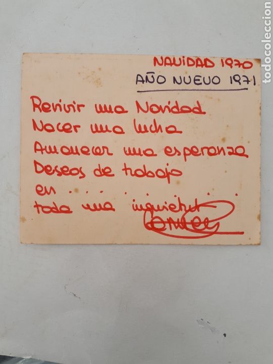 Postales: Tarjeta de navidad protesta. 1970 - Foto 2