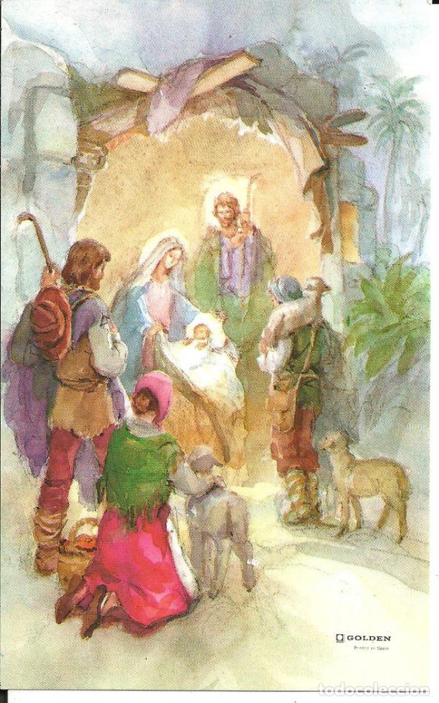 Postkarten: FELICITACION NAVIDAD *EL BELEN* - EDICIONES GOLDEN - 13,5X8,5 CM - CON SOBRE