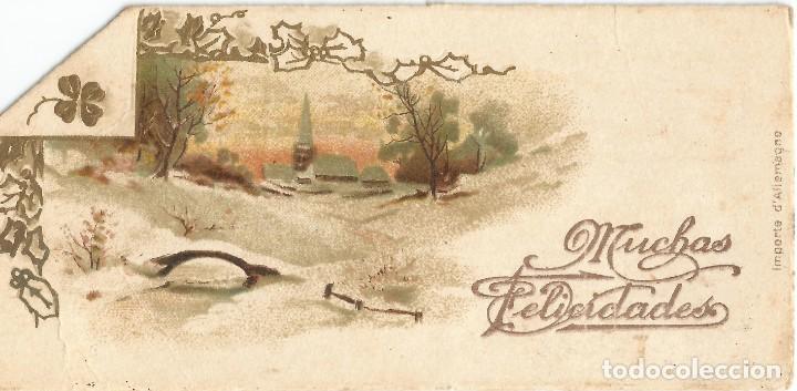 Postcards: ANTIGUA POSTAL NAVIDAD. DORADA. 1943 12 X 6 CM