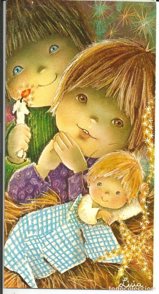 Postcards: FELICITACION NAVIDAD * LICIA * - CREACIONES, SERIE 7017-4 - DIPTICA 16X8,5 CM- 1969
