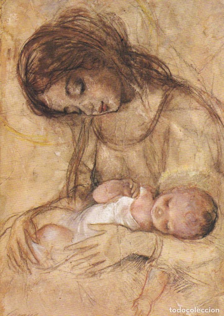Cartes Postales: Postal d&iacute;ptico: Virgen  y ni&ntilde;o , gran formato - a&ntilde;os 70