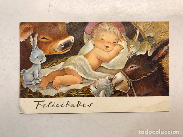 Postales: FELICITACI&Oacute;N NAVIDE&Ntilde;A. Postal, Ni&ntilde;o Jesus.... Ilustra: Constanza, Escrita (a.1972(