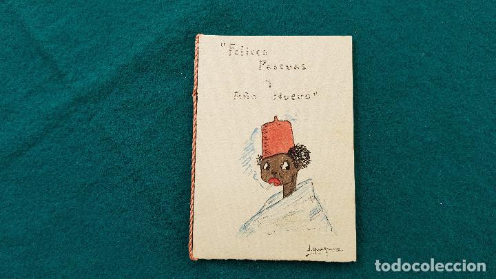 Postales: POSTAL NAVIDAD DIPTICO CARTULINA (1930) PINTADO A MANO CON PLUMILLA POR A. JUAN QUINO