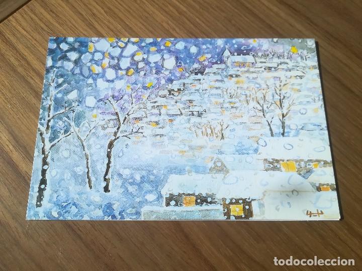 Postales: POSTAL NAVIDE&Ntilde;A - N&ordm; 613 - ASOCIACION DE PINTORES CON LA BOCA Y CON EL PIE - PAISAJE NEVADO