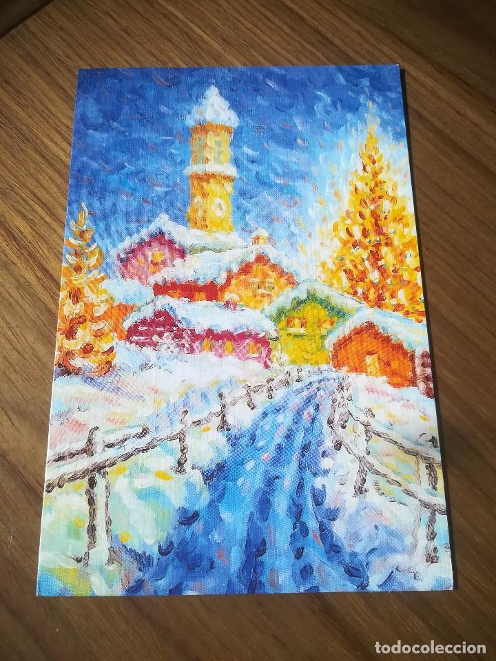 Postales: POSTAL NAVIDE&Ntilde;A - N&ordm; 614 - ASOCIACION DE PINTORES CON LA BOCA Y CON EL PIE - ALDEA EN NAVIDAD