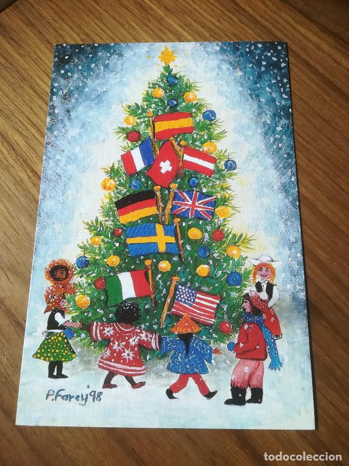 Postales: POSTAL NAVIDE&Ntilde;A - N&ordm; 013 - ASOCIACION DE PINTORES CON LA BOCA Y CON EL PIE - EL ARBOL DE LA PAZ