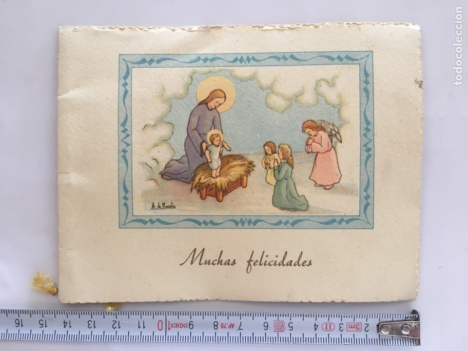 Postkarten: FELICITACI&Oacute;N DE NAVIDAD. DIPTICO. ILUSTRACI&Oacute;N M. DE MARIETA. A&Ntilde;O 1941?