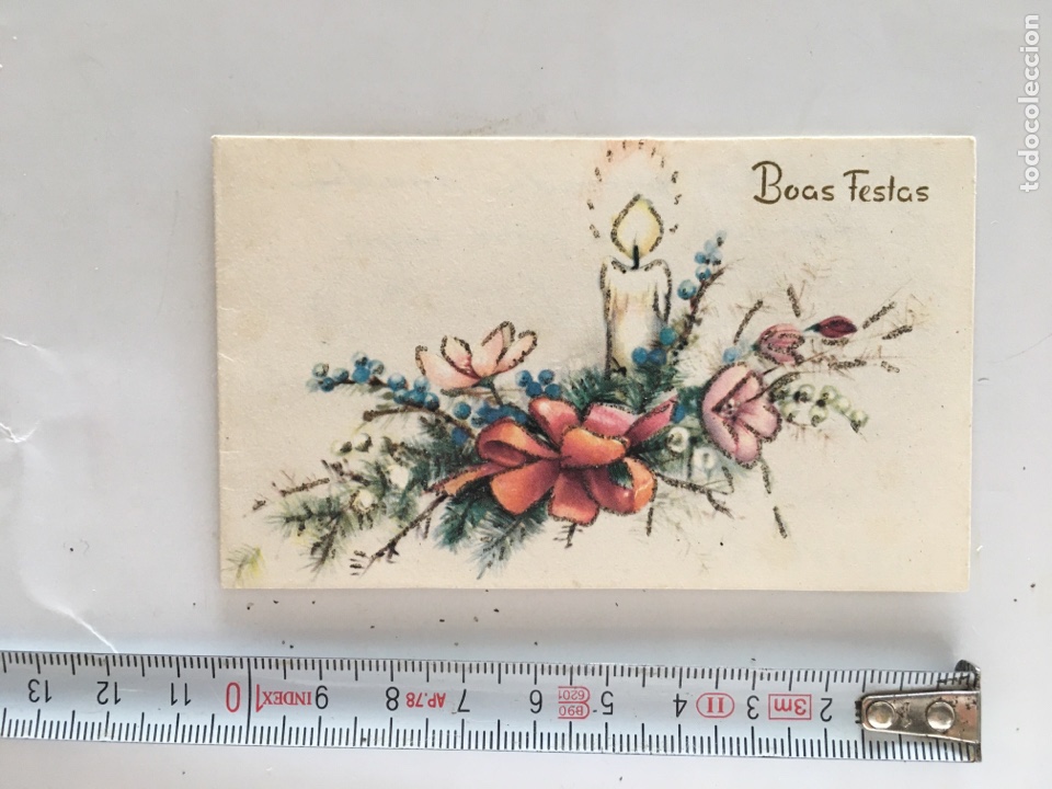Postkarten: FELICITACI&Oacute;N NAVIDAD. DIPTICO. ILUSTRACI&Oacute;N?. AMBROSIANA. PRINTED IN BRAZIL. A&Ntilde;O 1965?.