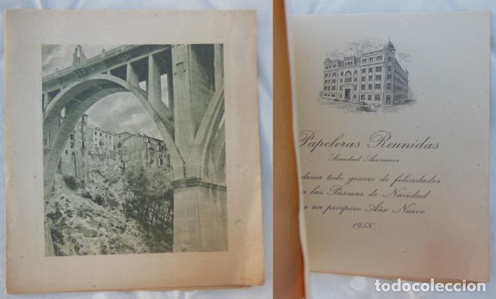 Postkarten: UN ARCO DEL PUENTE DE SAN JORGE DE ALCOY. PAPELERAS REUNIDAS 1958