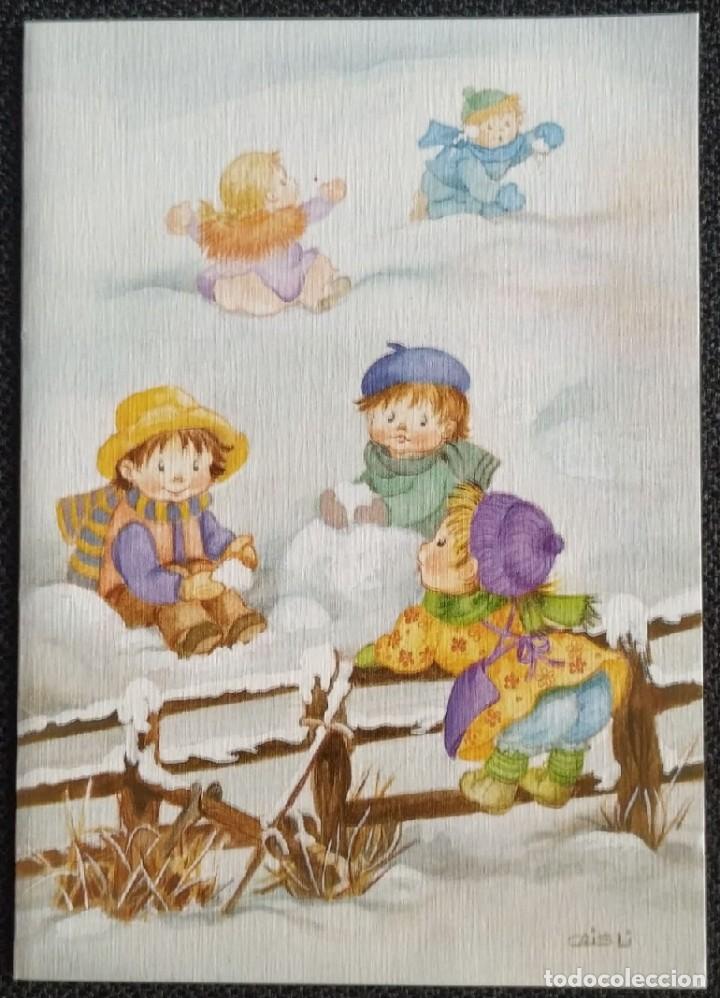 Postales: 6084J - CRIS- VACACIONES NAVIDE&Ntilde;AS -EDICIONES EDICROMO 6432.1 - DIPTICA 12X8,5 CM