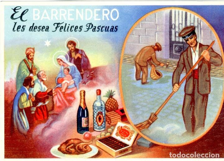 FELICITACION DE NAVIDAD C.1950 EL BARRENDERO