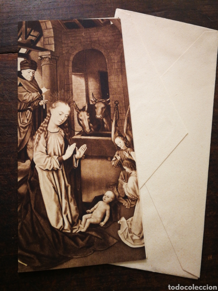 Postales: ANTIGUA TARJETA FELICITACI&Oacute;N NAVIDAD- LA NATIVIDAD (MUSEO DEL PRADO), 1959.