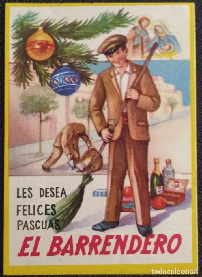 Postales: 2022V - EL BARRENDERO LES DESEA FELICES PASCUAS 11,5X8 CM - A&Ntilde;O 1962