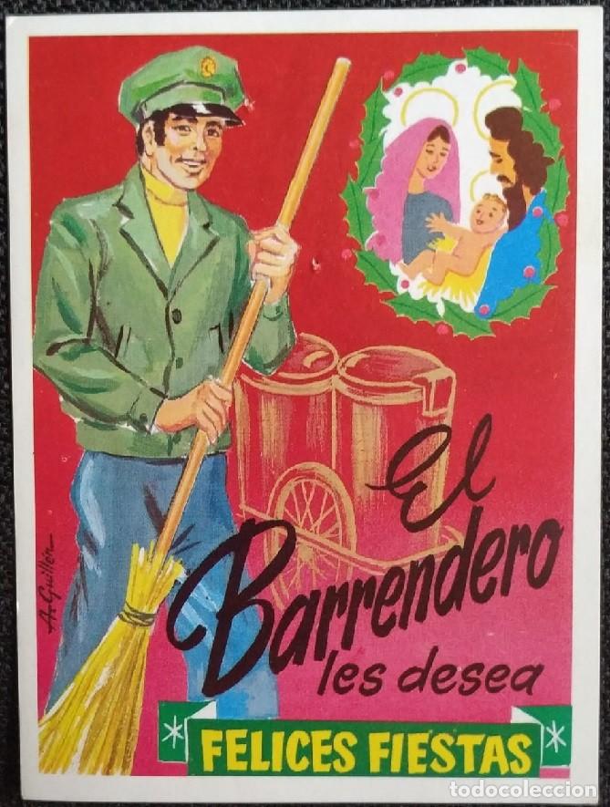 Postales: 2025V - EL BARRENDERO LES DESEA FELICES FIESTAS -10,5X7,8 CM