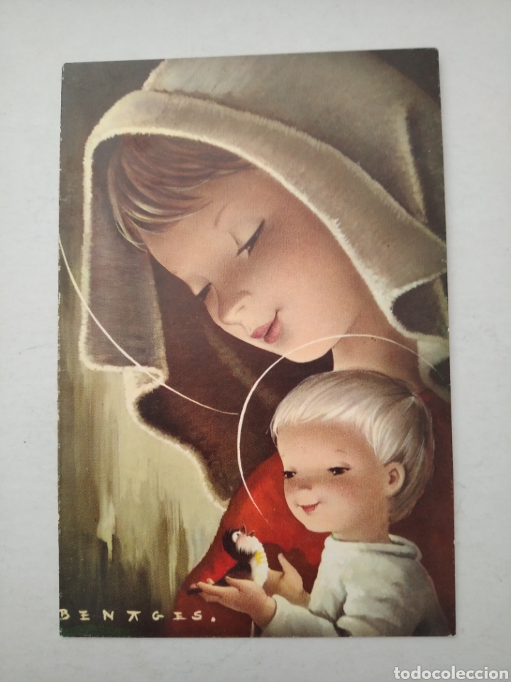 Postais: tarjeta diptico felicitacion navidad ilustrador Benages escrita a&ntilde;o 1967 / 8 x 12 cm