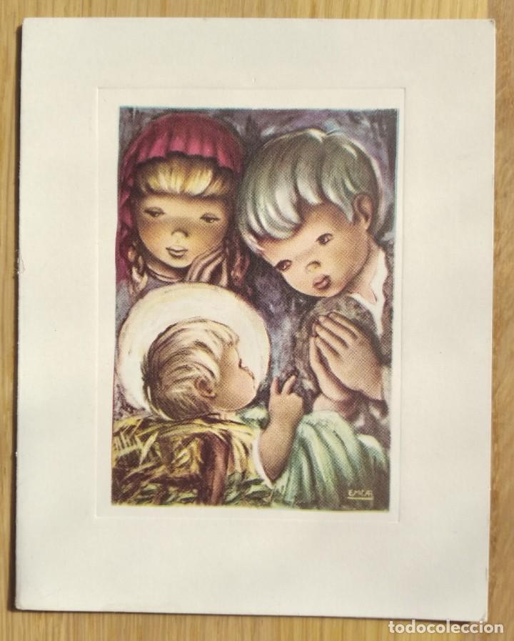 Postales: TARJETA DE NAVIDAD - NACIMIENTO - BELEN - ILUSTRACION EMCA - EDITORIAL JBR 430