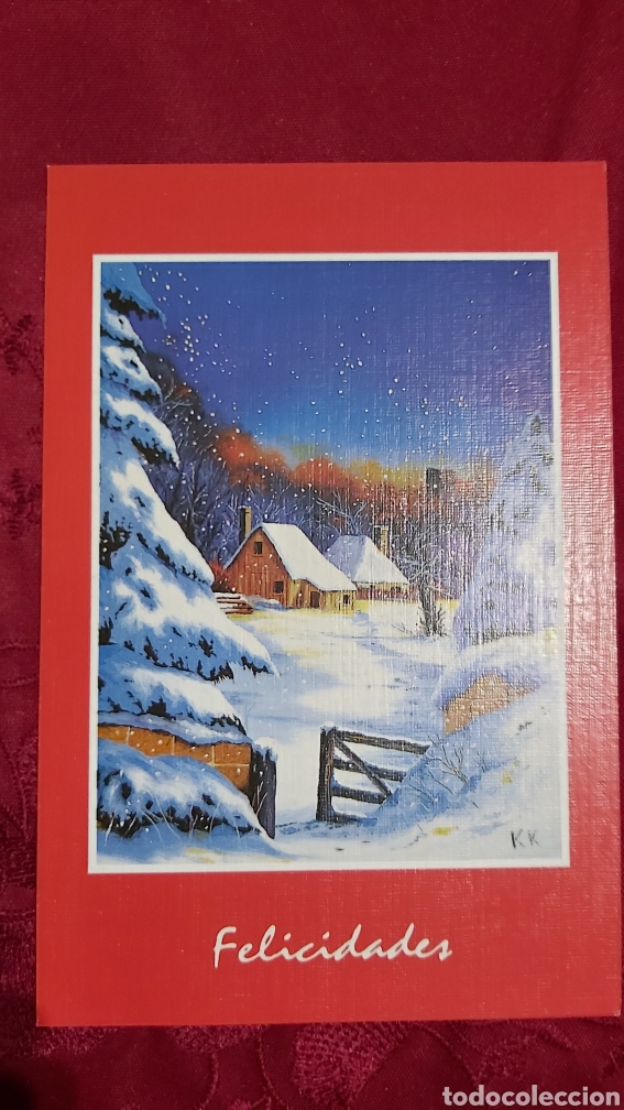 Postales: LOTE 3 POSTALES NAVIDAD SIN CIRCULAR. ORIGINAL PINTADO CON LA BOCA. E511/ E513/ E909 - Foto 2