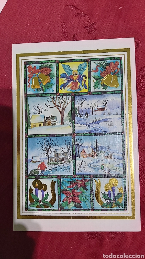 Postales: LOTE 3 POSTALES NAVIDAD SIN CIRCULAR. ORIGINAL PINTADO CON LA BOCA. E511/ E513/ E909 - Foto 3