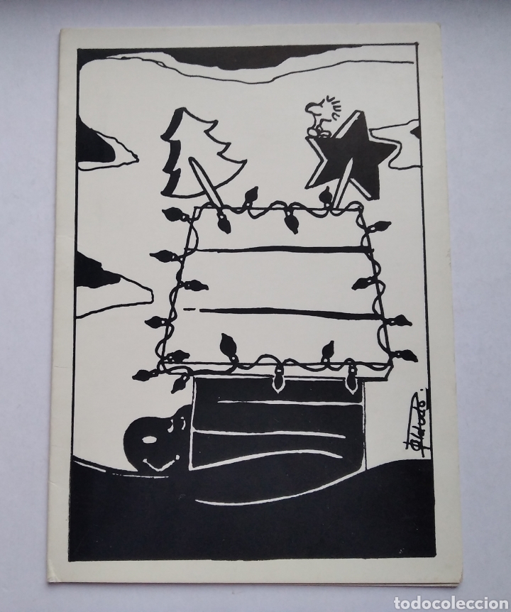Postales: Tarjeta diptico felicitaci&oacute;n Navidad Snoopy / 12 x 17 cm