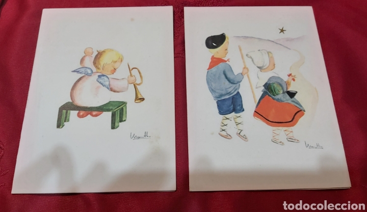 Postales: DOS DIPTICOS NAVIDE&Ntilde;OS. ILUSTRADOR MONTHO. SIN CIRCULAR - Foto 1