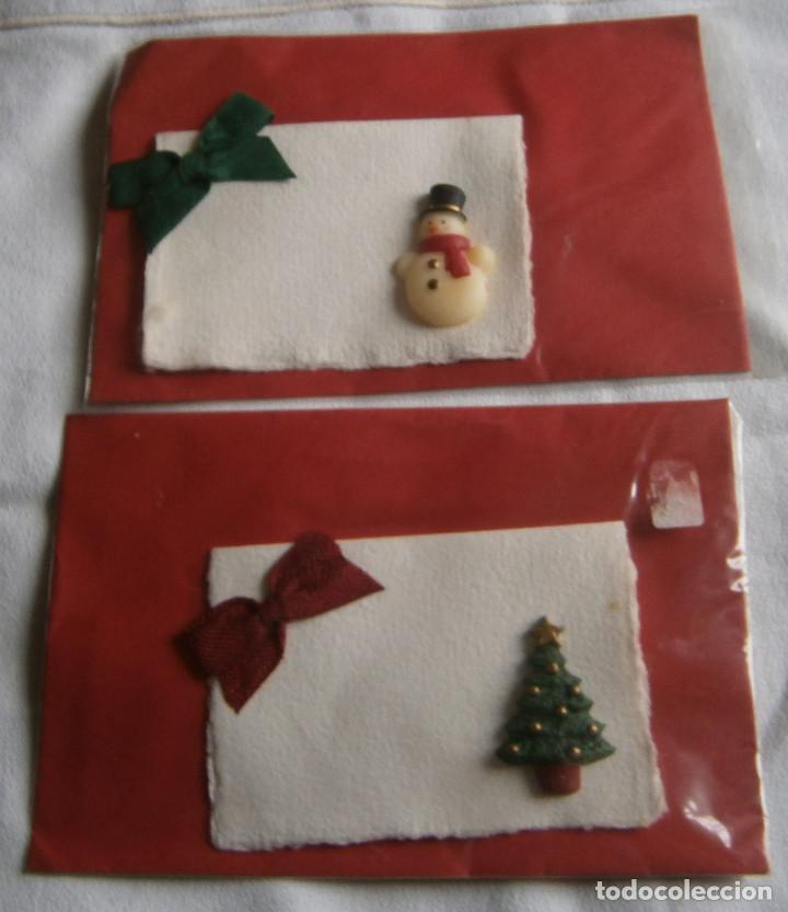 Postales: dos postales-felicitaciones navidad con papel pergamino + sobre